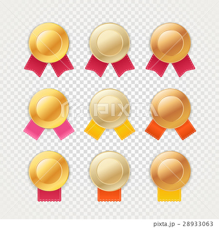 Different metal medals with color ribbons Different metal medals with color ribbons 28933063