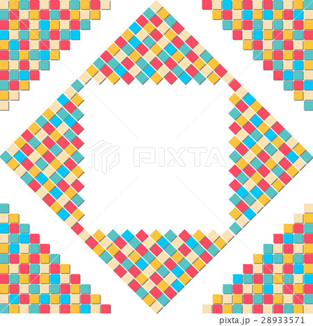 Colorful mosaic square block pattern in the corner 28933571
