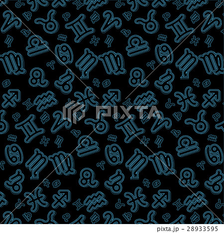 Neon blue outline zodiac astronomy sign symbol 28933595