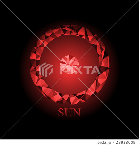 Red polygonal Sun icon astronomy sign symbol Red polygonal Sun icon astronomy sign symbol 28933609