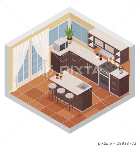 Kitchen Interior Isometric Composition Kitchen Interior Isometric Composition 28933772