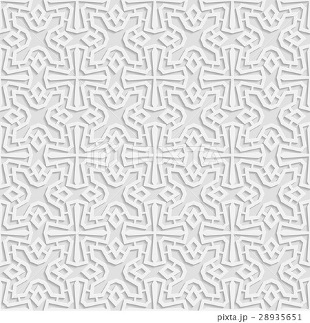 Seamless white 3D pattern, arabic motif Seamless white 3D pattern, arabic motif 28935651