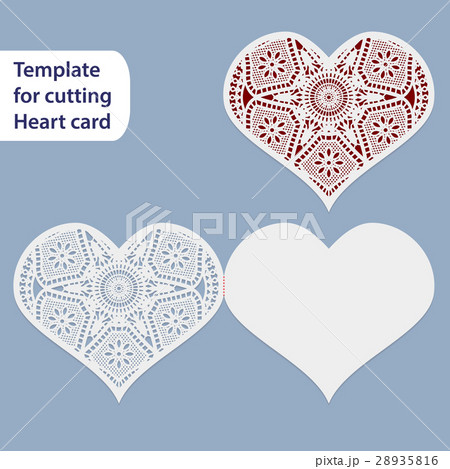 Paper openwork wedding card, heart shape Paper openwork wedding card, heart shape 28935816