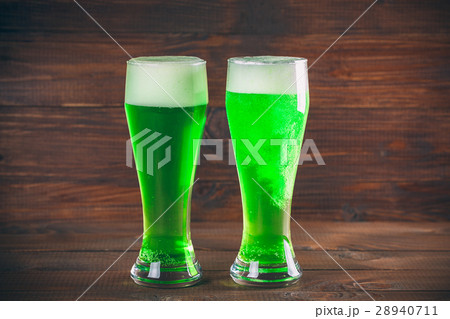 St Patrick's Day concept two mug green beer St Patrick's Day concept two mug green beer 28940711
