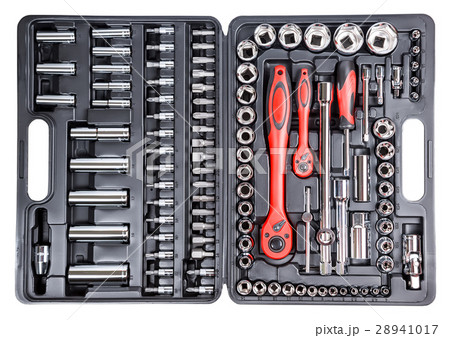 Set of hand tools. Many wrench and tools close-up 28941017