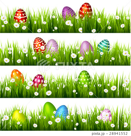 Easter egg on the green grass. Seasonal holidays 28941552