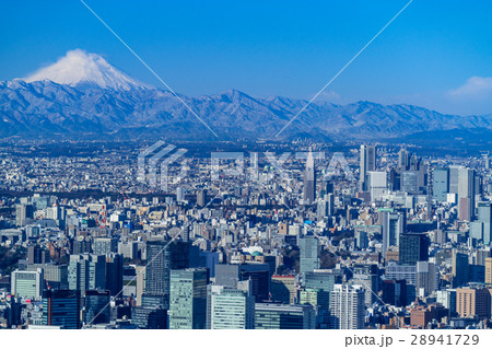 富士山の見える東京・都市風景 28941729