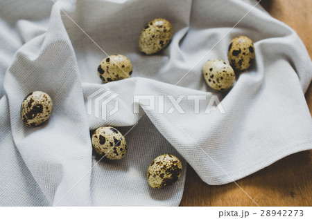 Fresh Organic Quail Eggs on Wooden Table. Fresh Organic Quail Eggs on Wooden Table. 28942273