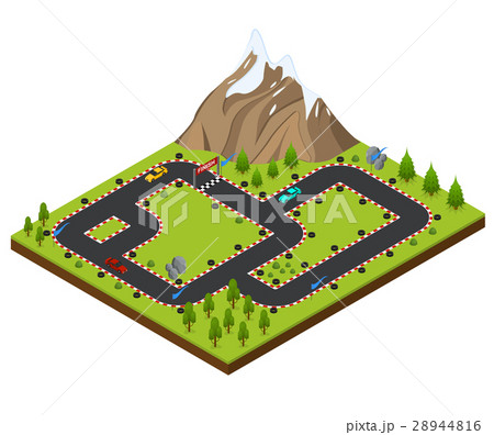Track Racing Isometric View. Vector 28944816