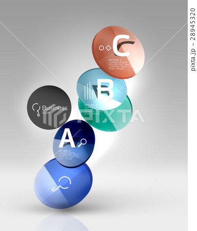 Shiny circles with text in 3d space Shiny circles with text in 3d space 28945320