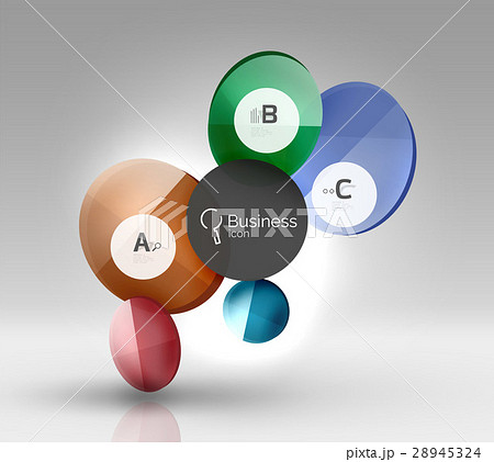 Shiny circles with text in 3d space 28945324