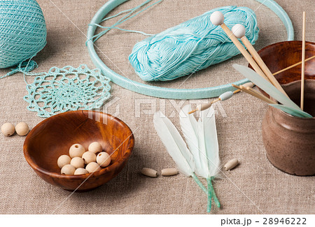 Handmade dream catcher with feathers 28946222