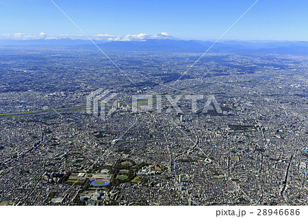 世田谷周辺広域と富士山/駒沢公園上空 世田谷周辺広域と富士山/駒沢公園上空 28946686