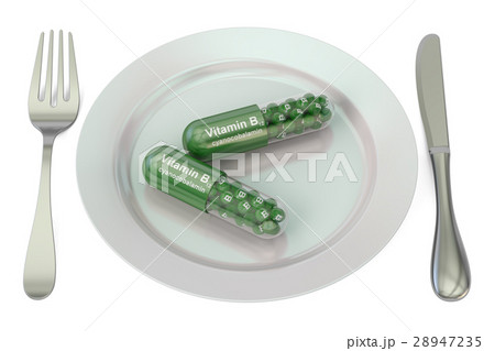 Diet and healthy meal Plate with vitamin B12 28947235
