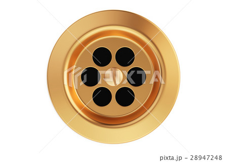 Kitchen sink drain, round plug hole. 3D rendering 28947248