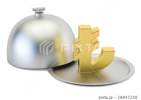 Restaurant cloche with gold lira symbol Restaurant cloche with gold lira symbol 28947256