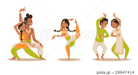 Indian woman man dancing vector isolated dancersのイラスト素材 [28947414] - PIXTA