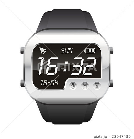 digital watch in steel body 28947489