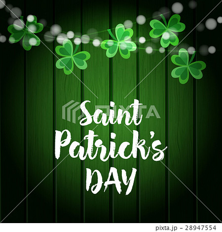 St. Patricks day green wooden background with 28947554