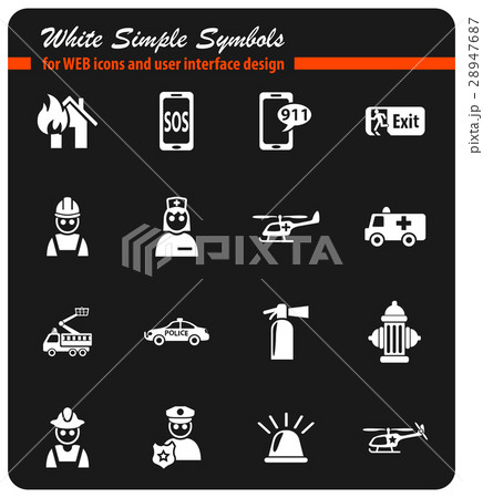 emergency icon set 28947687