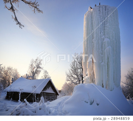 Winter landscape in the countryside forest snow field Winter landscape in the countryside forest snow field 28948859