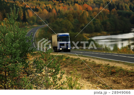 Highway autumn landscape 28949066