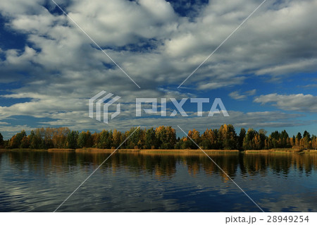 Fall forest landscape river amazing autumn background 28949254