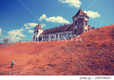 Tourist view the castle in Belarus 28949687