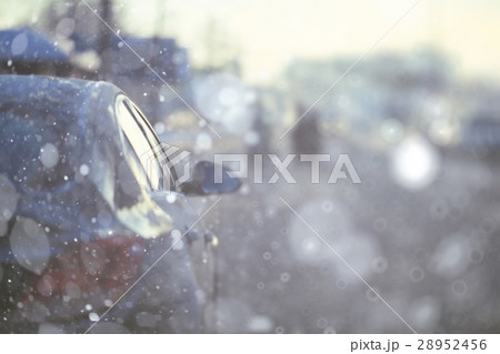 background blur car city winter snowfall background blur car city winter snowfall 28952456
