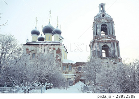 Old Orthodox Church in the winter landscape 28952588