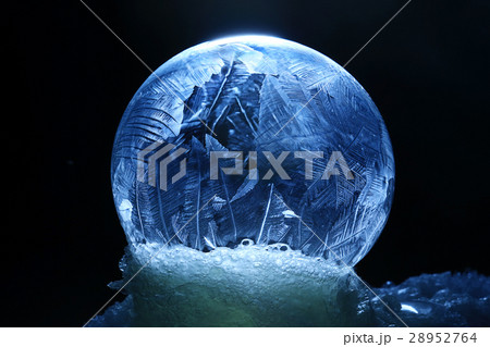 frozen bubble, ice-covered ball of soap 28952764