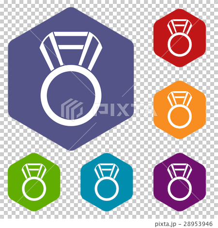 Round medal icons set Round medal icons set 28953946