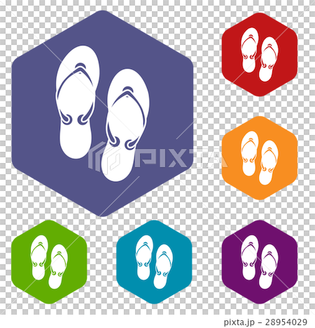 Flip flop sandals icons set - Stock Illustration [28954029] - PIXTA