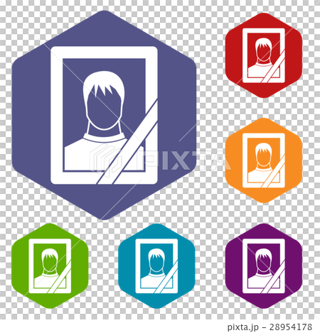 Memory portrait icons set 28954178