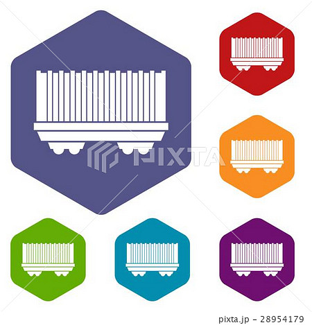 Cargo wagon icons set Cargo wagon icons set 28954179