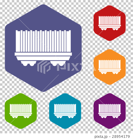 Cargo wagon icons set Cargo wagon icons set 28954179