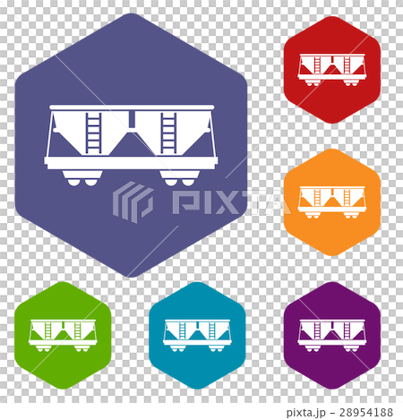 Freight railroad car icons set - Stock Illustration [28954188] - PIXTA