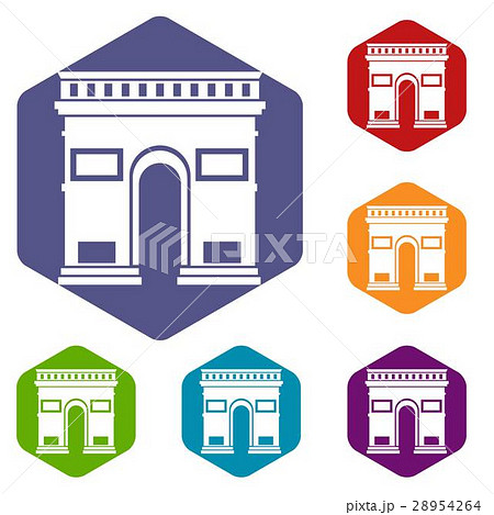Triumphal arch icons set 28954264