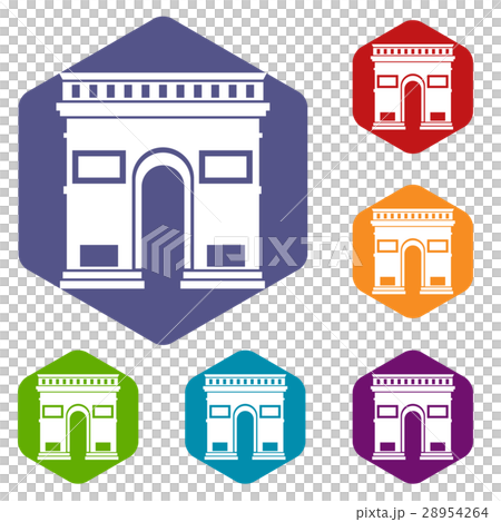 Triumphal arch icons set 28954264