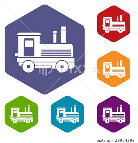 Locomotive icons set 28954298