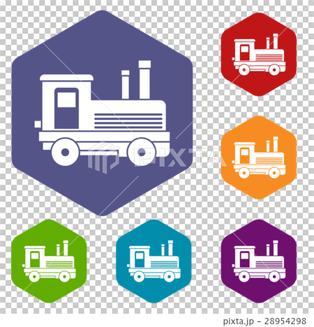 Locomotive icons set 28954298