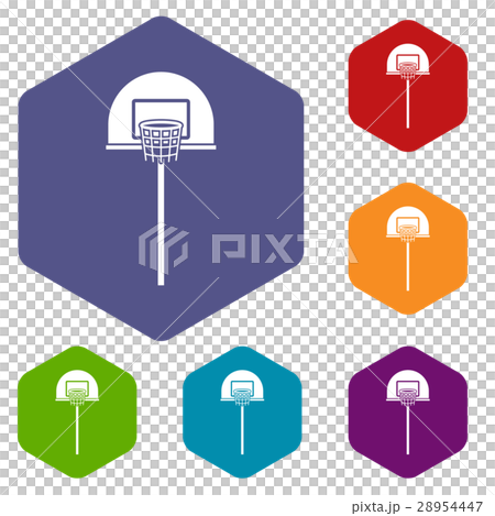 Street basketball hoop icons set 28954447