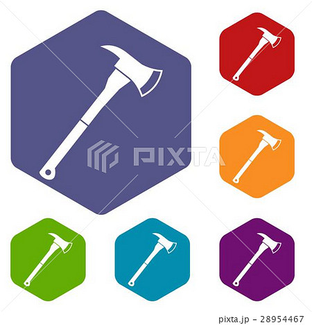 Firefighter axe icons set Firefighter axe icons set 28954467
