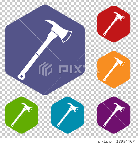 Firefighter axe icons set Firefighter axe icons set 28954467