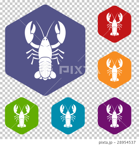 Crawfish icons set 28954537