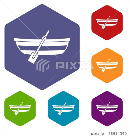 Fishing boat icons set Fishing boat icons set 28954540