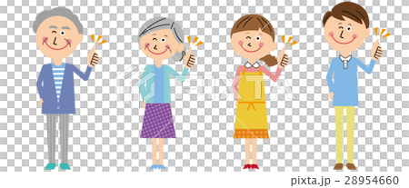 Casual And Pop Family Father Papa Mama Jiji Stock Illustration