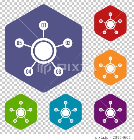 Circle chart with numbers icons set - Stock Illustration [28954665] - PIXTA