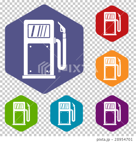 Gasoline pump icons set 28954701