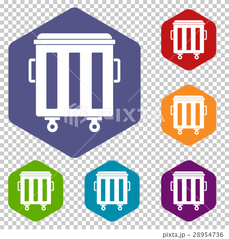Metal trashcan icons set - Stock Illustration [28954736] - PIXTA